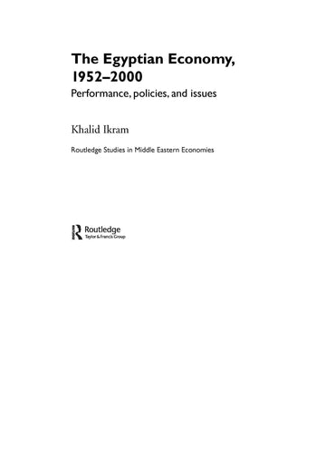 Egyptian Economy, 1952-2000