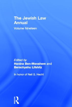 Jewish Law Annual Volume 19