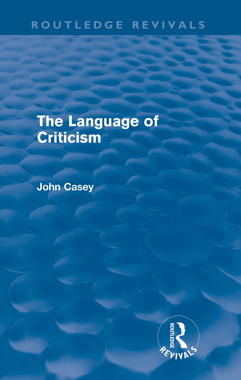Language of Criticism (Routledge Revivals)