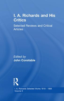 I A Richards & His Critics V10