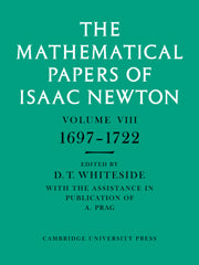 The Mathematical Papers of Isaac Newton: Volume 8