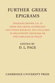 Further Greek Epigrams