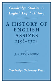 A History of English Assizes 1558–1714