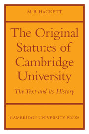 The Orignal Statutes of Cambridge University
