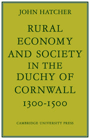 Rural Economy and Society in the Duchy of Cornwall 1300–1500
