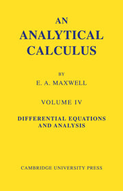 An Analytical Calculus: Volume 4