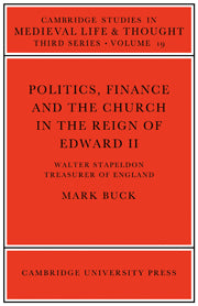 Politics, Finance and the Church in the Reign of Edward II