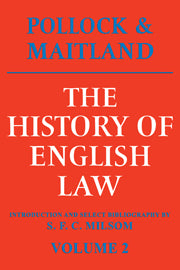 The History of English Law: Volume 2