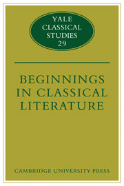 Beginnings in Classical Literature