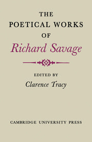 The Poetical Works of Richard Savage