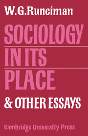 Sociology In Its Place