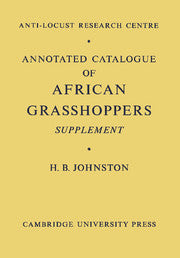Annotated Catalogue of African Grasshoppers
