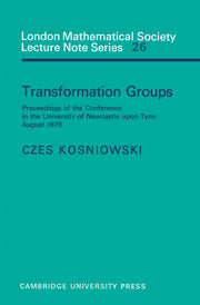 Transformation Groups