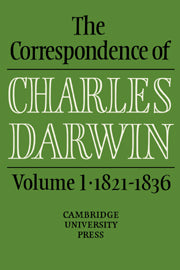 The Correspondence of Charles Darwin: Volume 1, 1821–1836