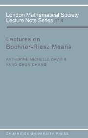 Lectures on Bochner-Riesz Means