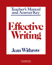 Effective Writing Teacher's manual