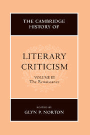 The Cambridge History of Literary Criticism: Volume 3, The Renaissance