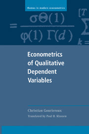 Econometrics of Qualitative Dependent Variables