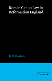 Roman Canon Law in Reformation England