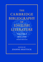 The Cambridge Bibliography of English Literature: Volume 4, 1800–1900