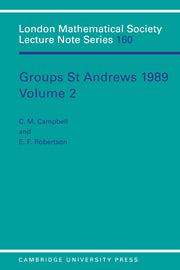 Groups St Andrews 1989: Volume 2