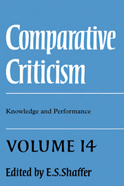 Comparative Criticism: Volume 14, Knowledge and Performance