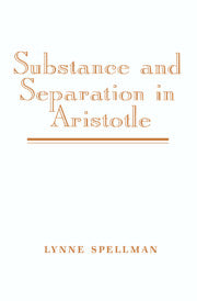 Substance and Separation in Aristotle