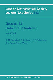 Groups '93 Galway/St Andrews: Volume 2