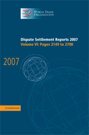 Dispute Settlement Reports 2007: Volume 6, Pages 2149-2700