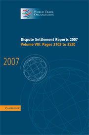 Dispute Settlement Reports 2007: Volume 8, Pages 3103-3520