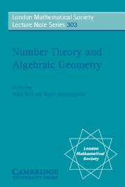 Number Theory and Algebraic Geometry