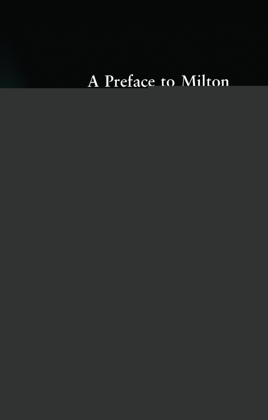 Preface to Milton