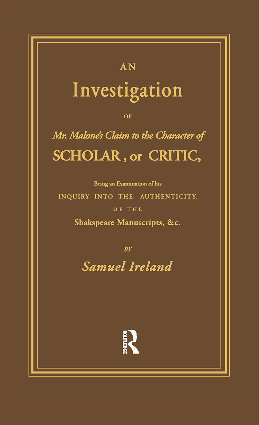 Investigation into Mr. Malone's Claim to Charter of Scholar
