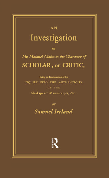 Investigation into Mr. Malone's Claim to Charter of Scholar