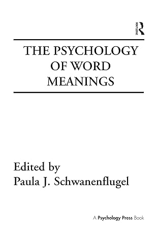 Psychology of Word Meanings - Hardback
