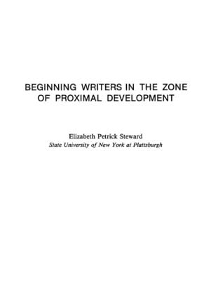 Beginning Writers in the Zone of Proximal Development