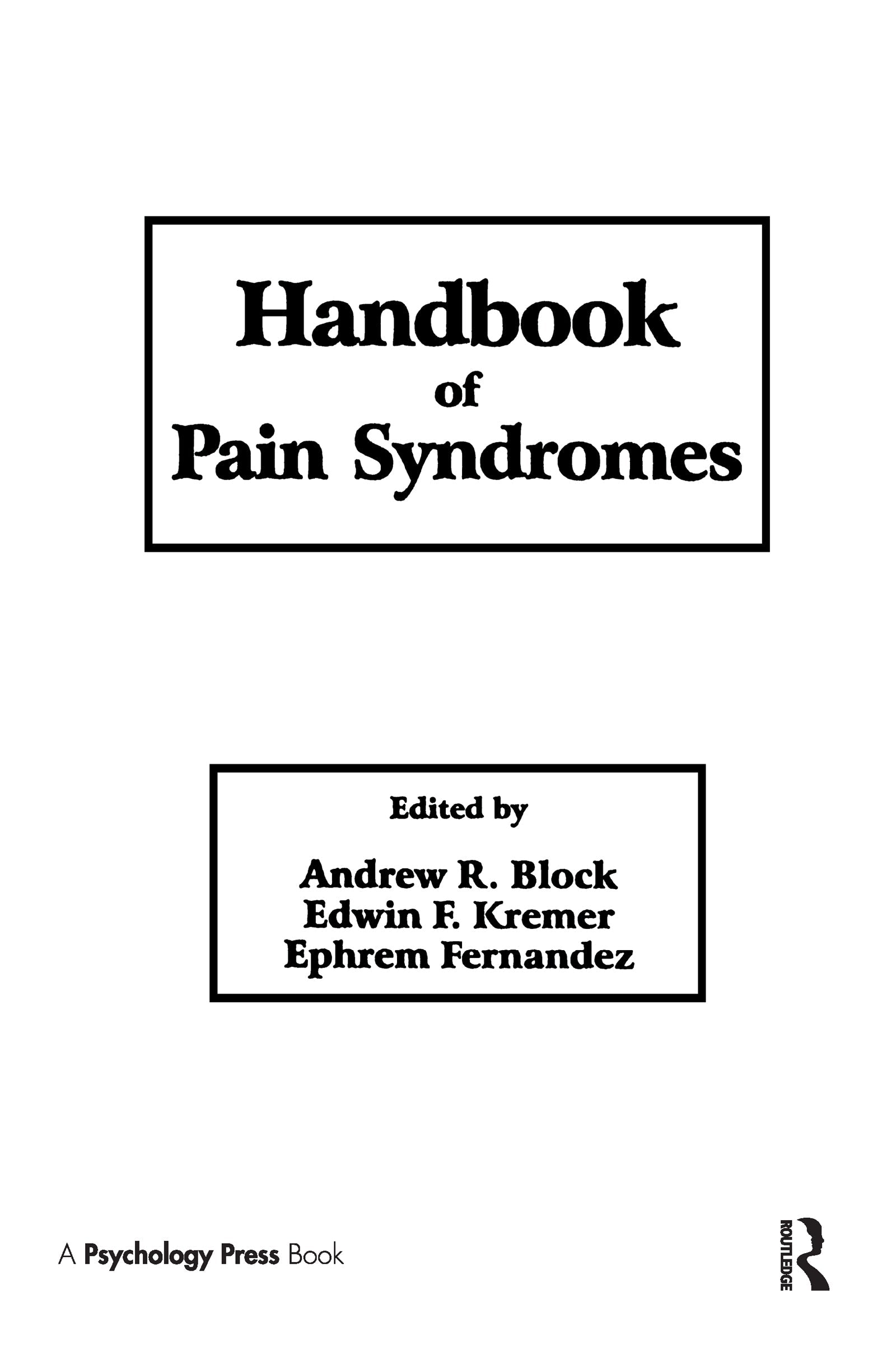 Handbook of Pain Syndromes