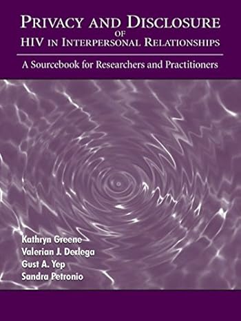 Privacy and Disclosure of Hiv in interpersonal Relationships - Hardback