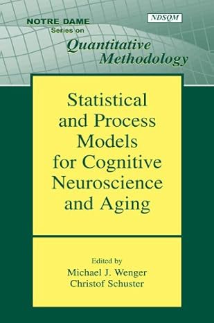 Statistical and Process Models for Cognitive Neuroscience and Aging - Hardback