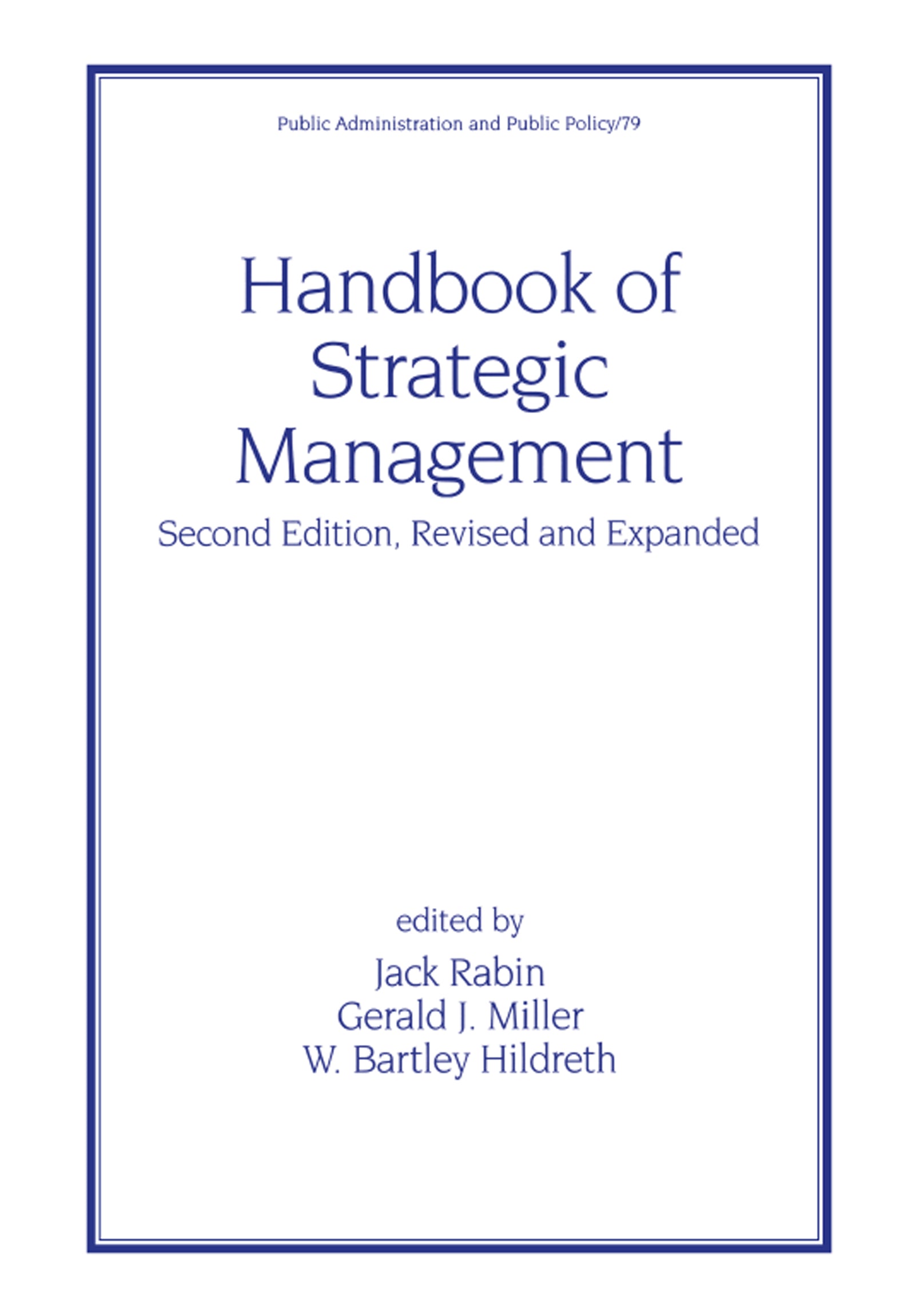 Handbook of Strategic Management