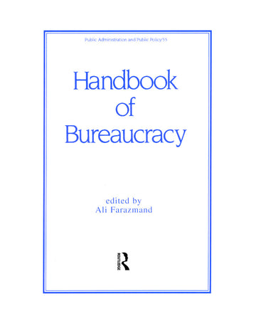 Handbook of Bureaucracy