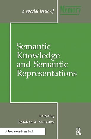 Semantic Knowledge and Semantic Representations - Hardback