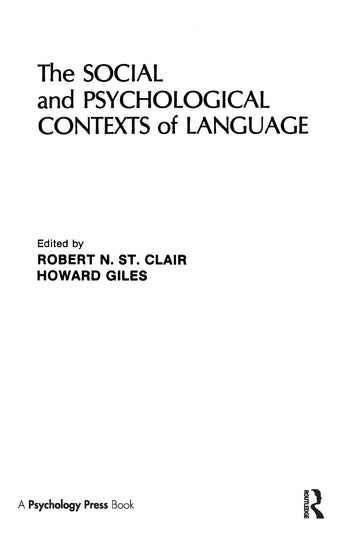 Social and Psychological Contexts of Language