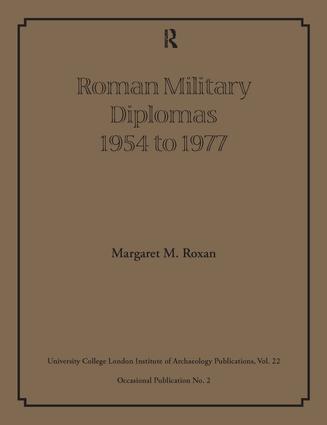 Roman Military Diplomas 1954 to 1977