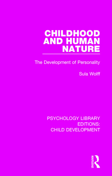 Childhood and Human Nature