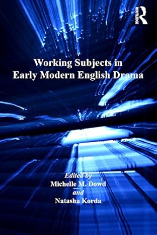 Working Subjects in Early Modern English Drama - Paperback / softback