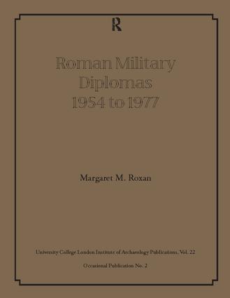 Roman Military Diplomas 1954 to 1977