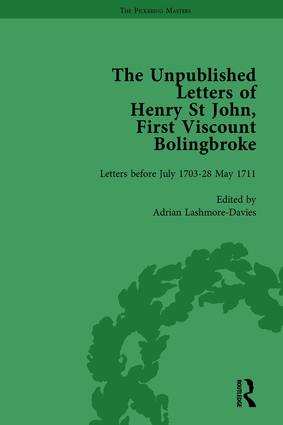 Unpublished Letters of Henry St John, First Viscount Bolingbroke Vol 1