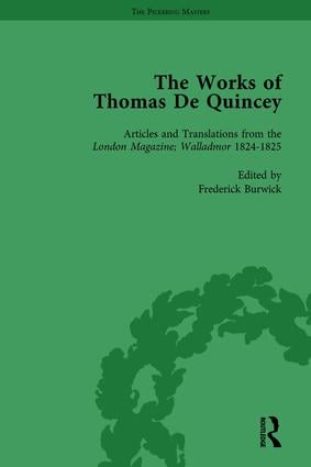 Works of Thomas De Quincey, Part I Vol 4