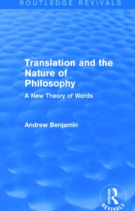 Translation and the Nature of Philosophy (Routledge Revivals)